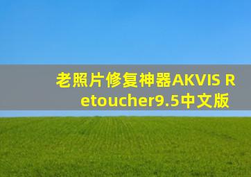 老照片修复神器AKVIS Retoucher9.5中文版